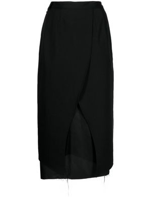 sulvam high-waisted wool skirt - Black