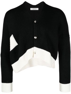 sulvam knitted cropped cardigan - Black