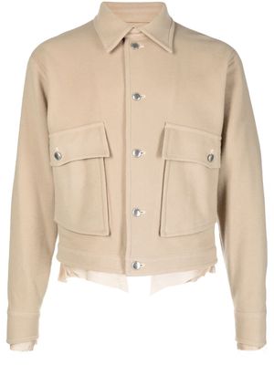 sulvam layered wool-blend shirt jacket - Brown