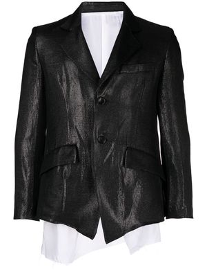 sulvam metallic-sheen layered blazer - Black