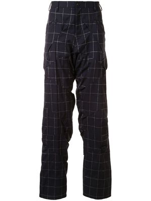 sulvam stitched check trousers - Blue