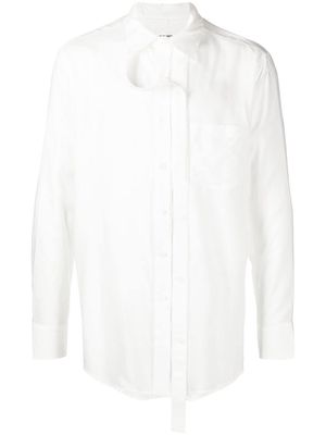 sulvam strap-detailing button-up shirt - White