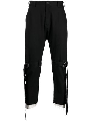 sulvam tied-detail layered wool trousers - Black