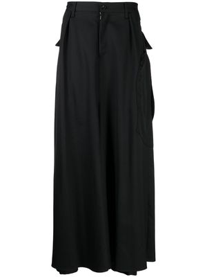 sulvam wide-leg patch-pocket trousers - Black