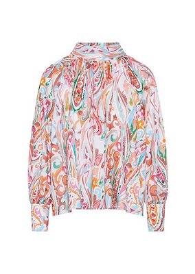 Summer Cotton Paisley Babydoll Top