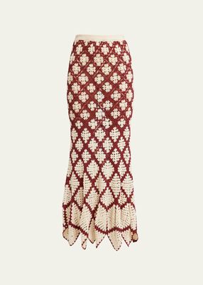 Summer Crochet Pima Cotton Maxi Skirt