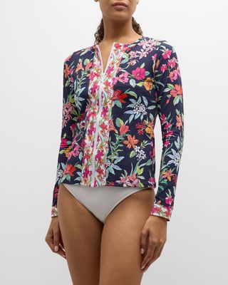 Summer Floral Rashguard Swim Top