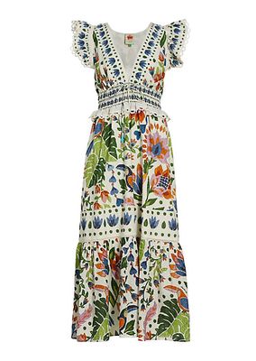 Summer Garden V-Neck Maxi Dress