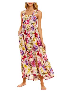 Summer Soirée Mika Wind Floral Cotton Maxi Dress