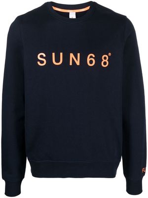Sun 68 cotton logo-print sweatshirt - Blue