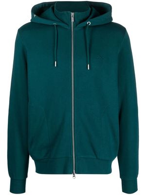 Sun 68 drawstring zipped cotton hoodie - Green