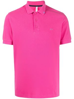 Sun 68 embroidered-logo cotton polo shirt - Pink