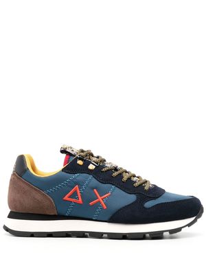 Sun 68 embroidered-logo lace-up sneakers - Blue