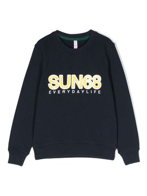 Sun 68 logo crew-neck sweatshirt - Blue