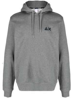 Sun 68 logo-embroidered cotton hoodie - Grey