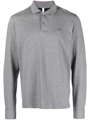 Sun 68 logo-embroidered cotton polo shirt - Grey