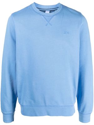 Sun 68 logo-embroidered cotton sweatshirt - Blue