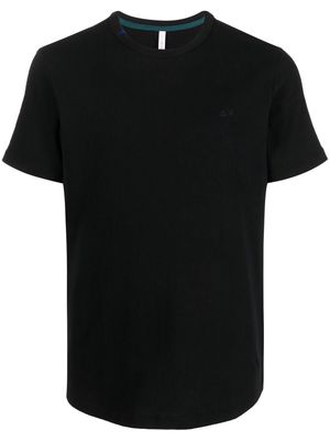 Sun 68 logo-embroidered cotton T-shirt - Black