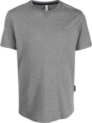 Sun 68 logo-embroidered cotton T-shirt - Grey