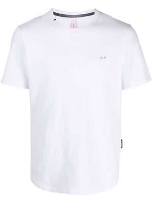 Sun 68 logo-embroidered cotton T-shirt - White