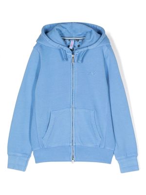 Sun 68 logo-embroidered hooded jacket - Blue