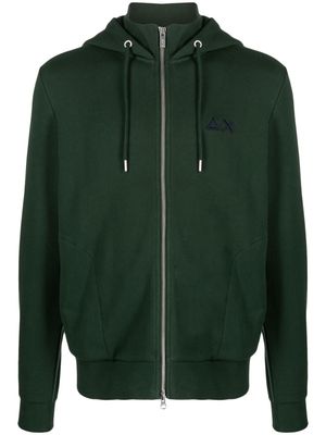 Sun 68 logo-embroidered hooded jacket - Green