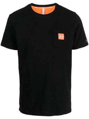 Sun 68 logo-pocket cotton T-shirt - Black