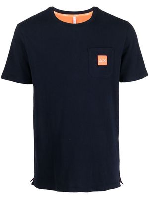 Sun 68 logo-pocket cotton T-shirt - Blue