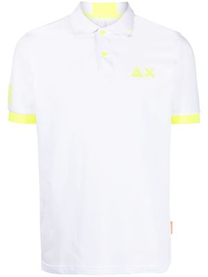 Sun 68 logo-print cotton polo shirt - White