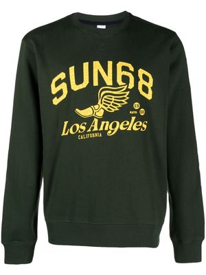 Sun 68 logo-print cotton sweatshirt - Green