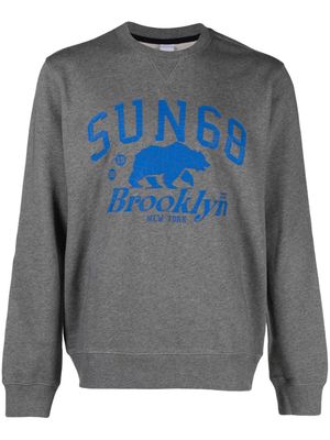 Sun 68 logo-print cotton sweatshirt - Grey
