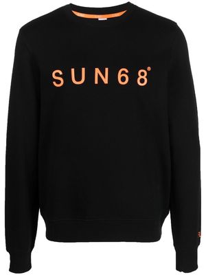 Sun 68 logo-print crew-neck sweatshirt - Black