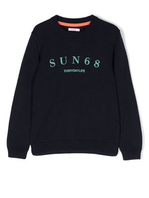 Sun 68 logo-print sweatshirt - Blue