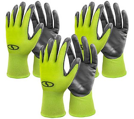 Sun Joe S/3 Washable Gardening Gloves with Non-Slip Grip