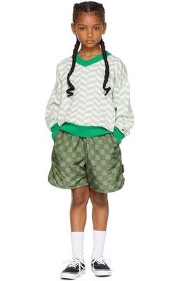 SUNDAY DONUT CLUB® Kids Green Checkerboard Shorts