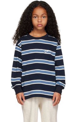 SUNDAY DONUT CLUB® Kids Navy Stripe Long Sleeve T-shirt