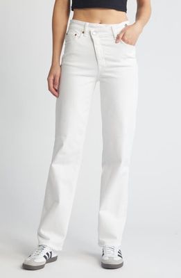 Sundaze Crossover Waist Straight Leg Jeans in Marshmallow