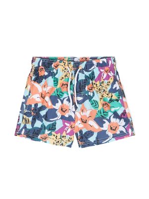 Sundek graphic-print swim shorts - Blue