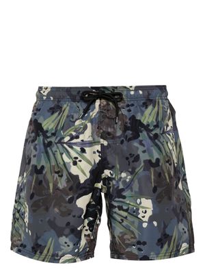 Sundek logo-appliqué printed swim shorts - Blue