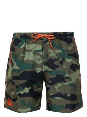 Sundek logo-embroidered camouflage swim shorts - Green