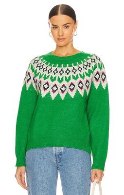 SUNDRY Fairisle Sweater in Green