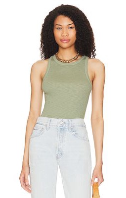 SUNDRY High Neck Tank in Green