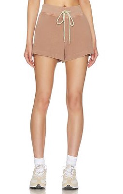 SUNDRY Shorts With Rainbow Cord in Tan