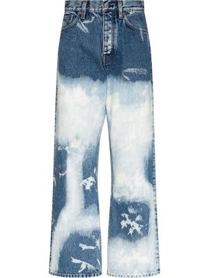 Sunflower bleach-wash wide-leg jeans - Blue