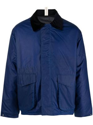 Sunflower contrast-collar waxed cotton jacket - Blue
