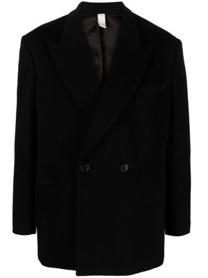 Sunflower double-breasted wool-blend coat - Black