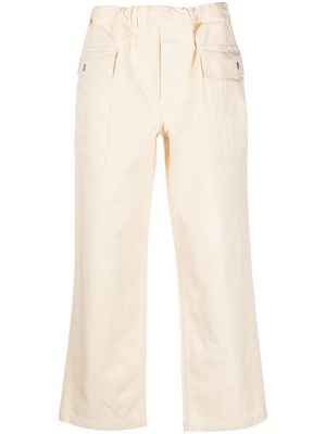 Sunflower elasticated-waist cropped cotton trousers - Neutrals