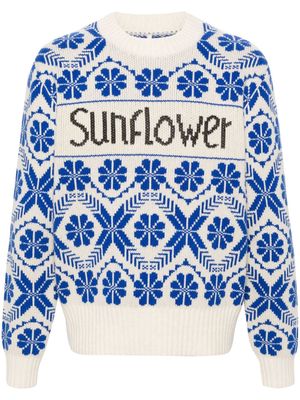 Sunflower fair-isle intarsia knit jumper - Neutrals