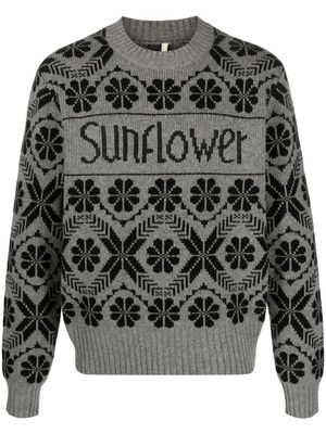 Sunflower Fairisle intarsia-knit jumper - Grey