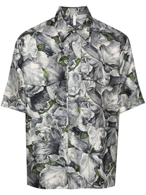 Sunflower floral-print bowling shirt - Grey
